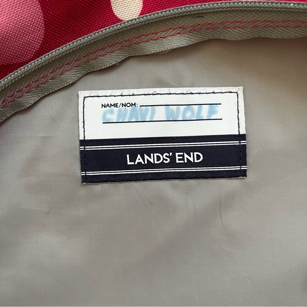 Lands’ End Classmate Girls Pink Polka Dot Initial “CW” Backpack - Picture 13 of 13
